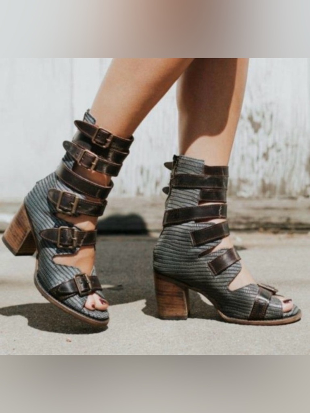 Freebird Blue Snake Bond Heels